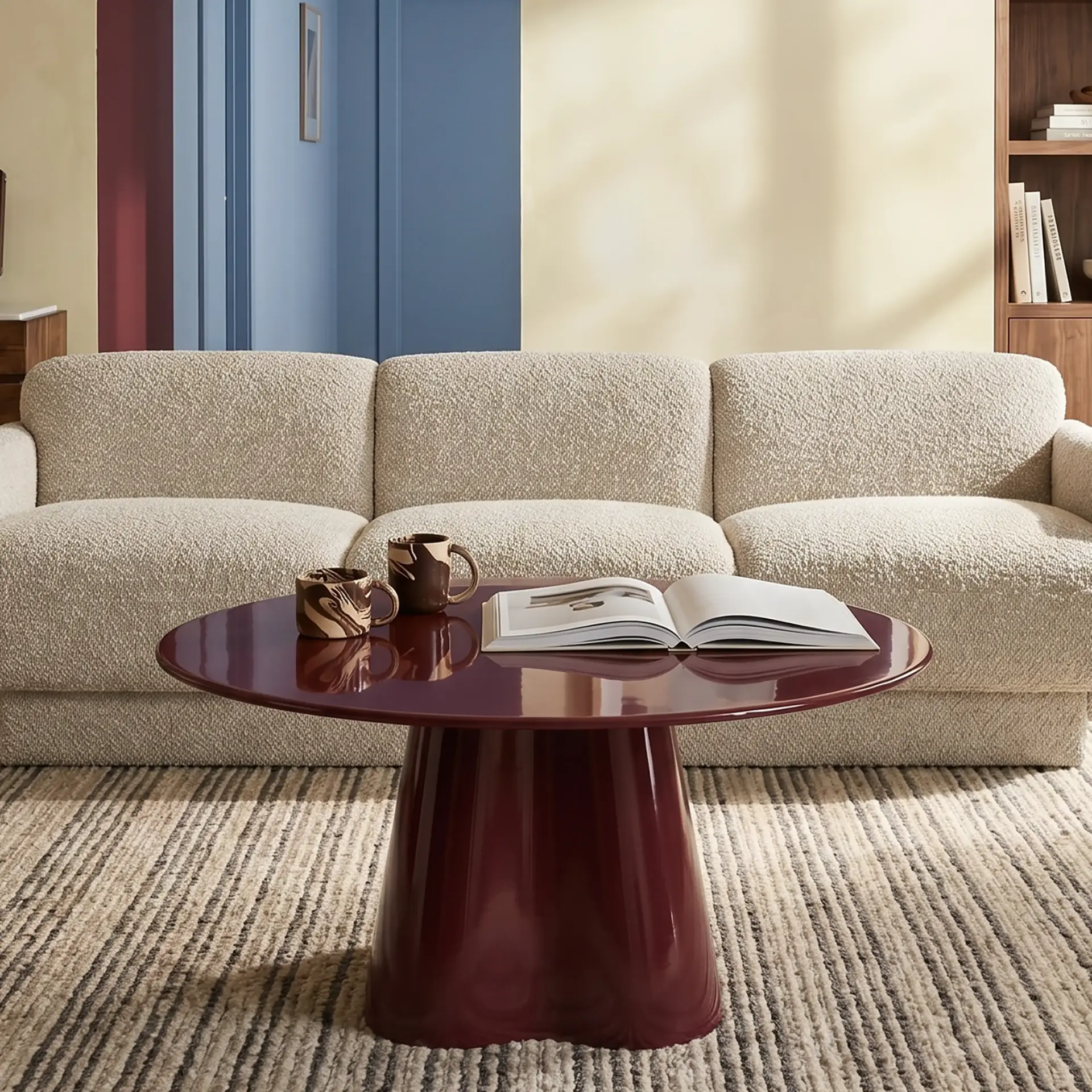 Hadley Round Coffee Table, Cherry Red by Cult Furniture